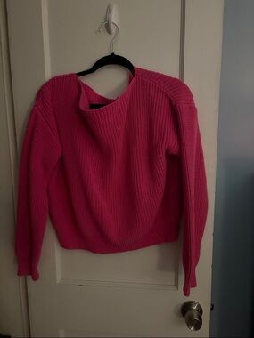 Princess Polly Hot Pink Ribbed Crewneck Sweater